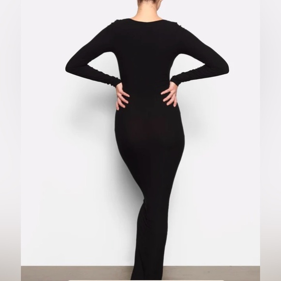 NWT Skims Soft Lounge Long Sleeve Dress in Onyx size S - Picture 5 of 6